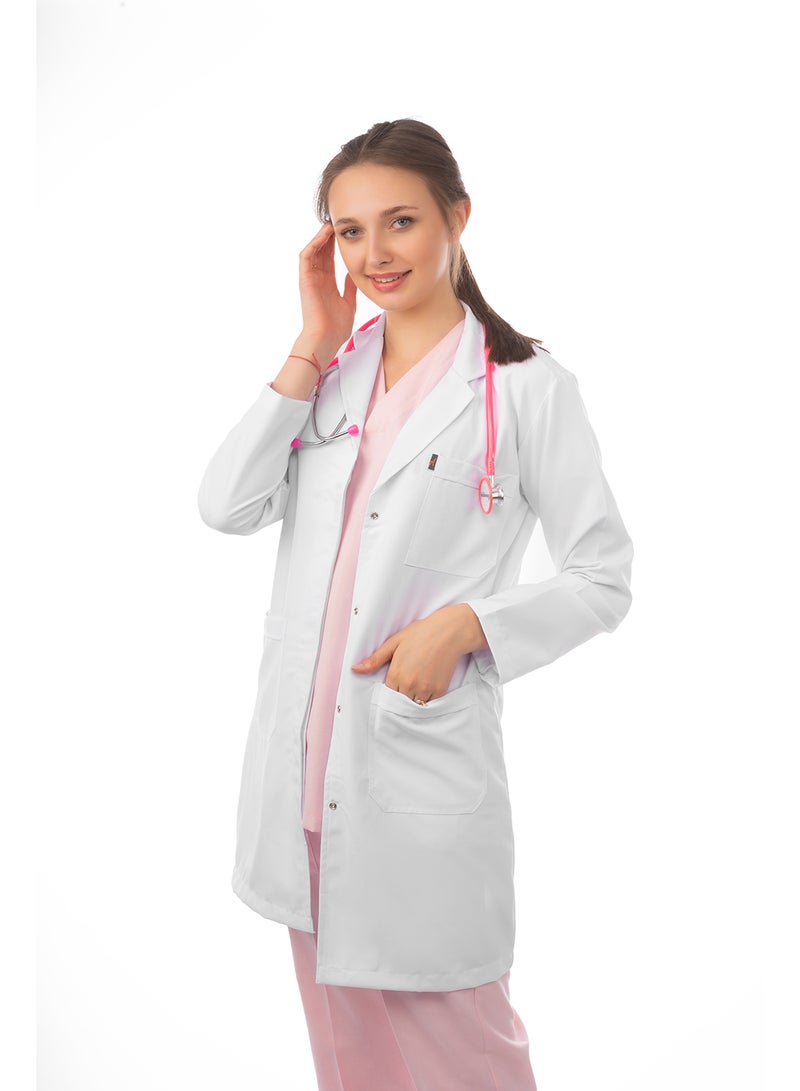 APEX Classic Lab Coat  Sleeve Female White MIX C Press button 