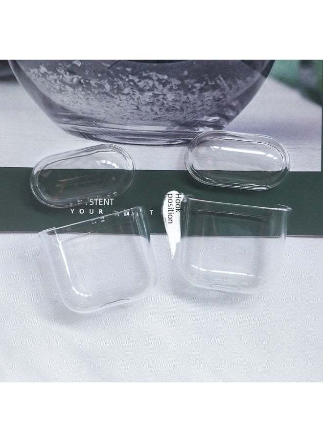 Generic - Suitable For Airpods Bluetooth Headset Protective Cover TPU Transparent Soft Case 2/3 Generation/PRO/PRO2 Earphone Case-Color:TPU Soft Shell + Pearlescent Bag + Lanyard-Model:Airpods1/2 Generation Protective Case--with Hanging Ears - Image 1