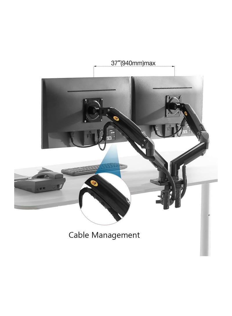 NB Dual Monitor Desk Mount Stand Full Motion Swivel Computer Monitor Arm for Two Screens 17-27 Inch with 4.4~19.8lbs Load Capacity for Each Display F160 - Image 5