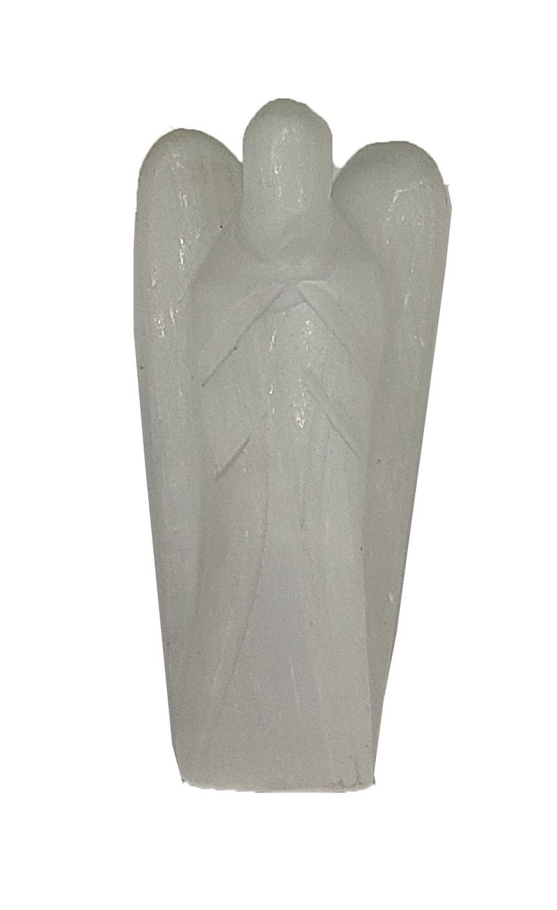 Plus Value Natural Pocket Selenite Angel Guardian Statue Figurine Handcarved Reiki Chakra Aura Healing Crystal 2 Inches - Image 5