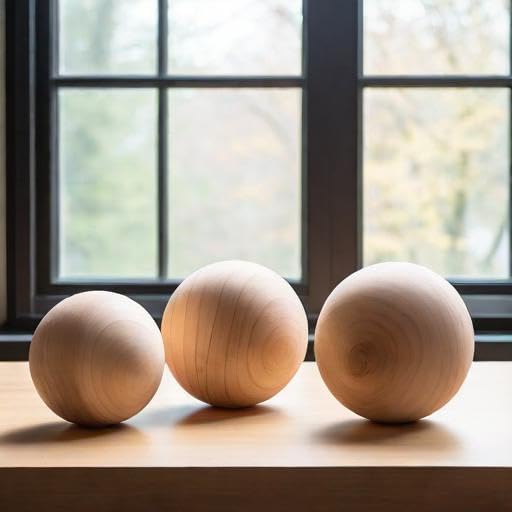 CYS EXCEL 3.5" Decorative Wood Ball (2 PCS) | Natural Round Unfinished Wood Sphere | DIY Arts & Crafts Wooden Balls - Image 5