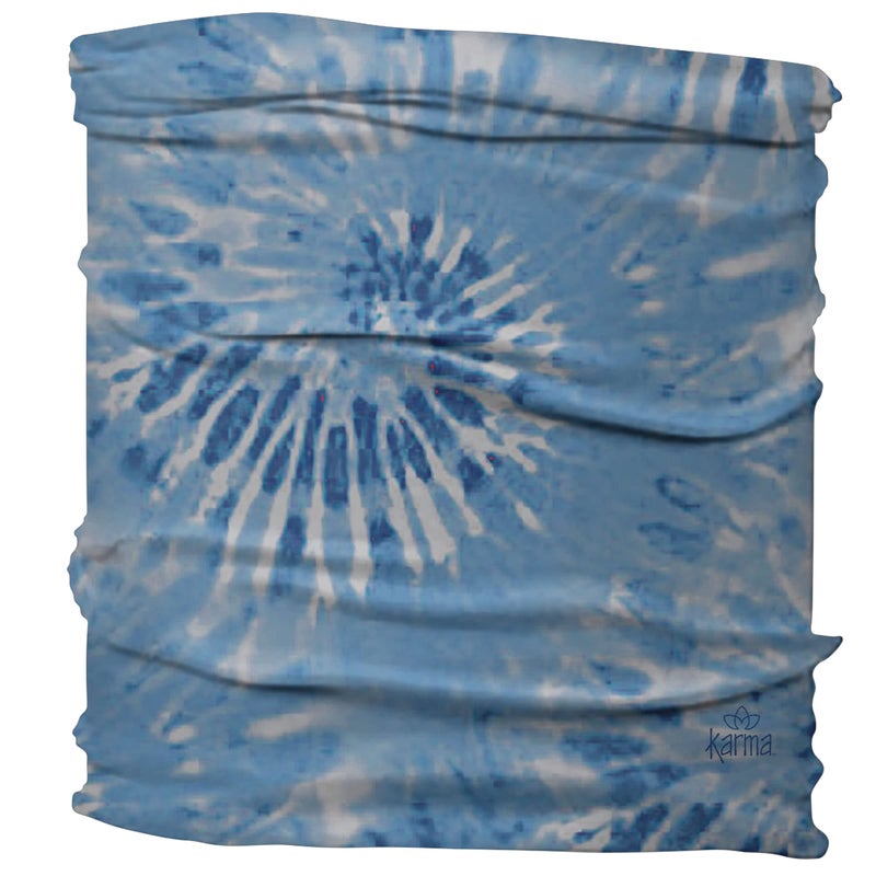 Karma Blue Tie Dye Headband for Women - Medium - Fabric Headband and Stretchy Hair Scarf - Blue - Image 2
