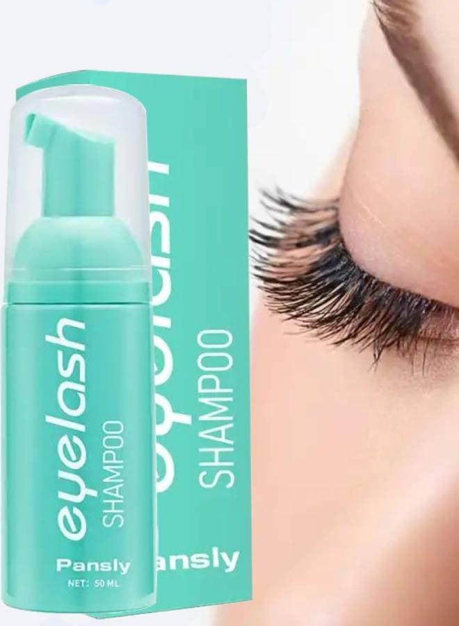 PANSLY 50ml Lash Shampoo for Eyelash Extension Eyelash Extension Cleanser Kit with Shampo Cleaning Brush Mascara Brush No stimulation For Professional Salon and Home Use Lash Extension  - Image 1