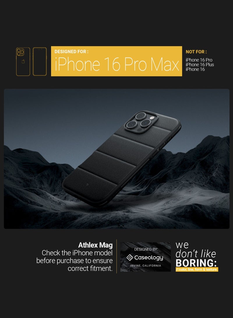 Caseology غطاء حماية Athlex Mag لجهاز iPhone 16 Pro MAX مع تقنية MagSafe - أسود نشط - Image 2