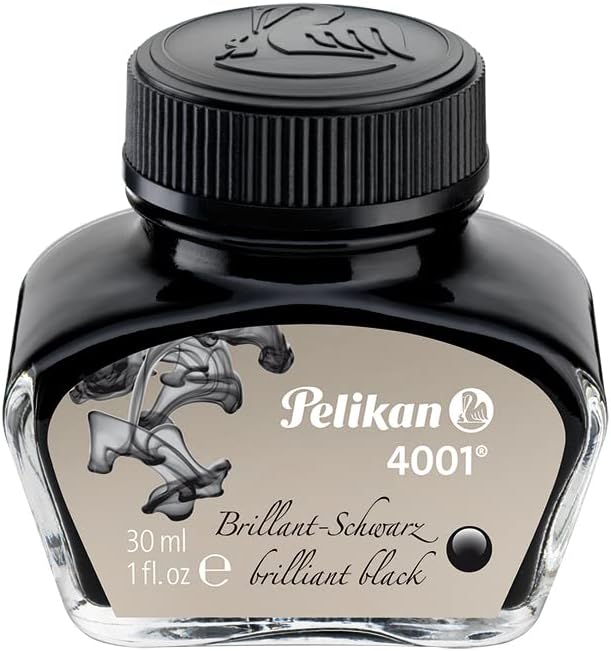 Pelikan Brilliant Black Bottled Ink for Fountain Pens 30ml 4001 - Image 1