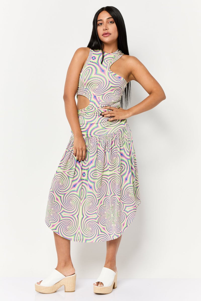 STELLA MCCARTNEY Women Allover Print Cut-Out Maxi Dress, Multicolor  - Image 2