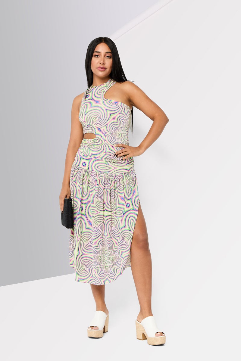 STELLA MCCARTNEY Women Allover Print Cut-Out Maxi Dress, Multicolor  - Image 1