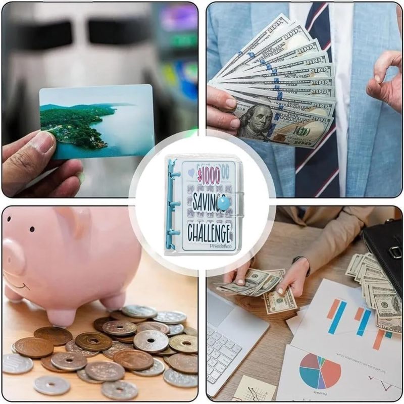 1000 Savings Challenge Binder Reusable Cash Envelopes System - Fun Budget Book for Home Office School Emergency Fund - Image 2