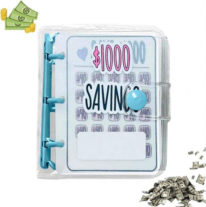 1000 Savings Challenge Binder Reusable Cash Envelopes System - Fun Budget Book for Home Office School Emergency Fund - Image 1
