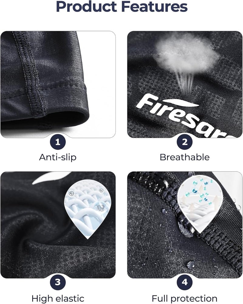 Firesara Fabric Swim Cap, High Elasticity Swimming Cap Keeps Hair Clean Breathable Fit Both Long Hair Short Hair, Swim Caps Woman Girls Men Kids One Size Hat - Image 2