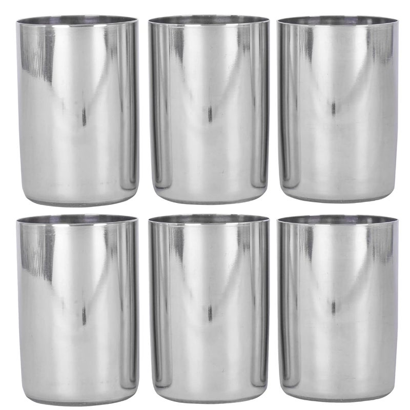 faas Stainless Steel Water Glass Juice Glass Capacity of 300 Ml 6 Pcs - Image 1