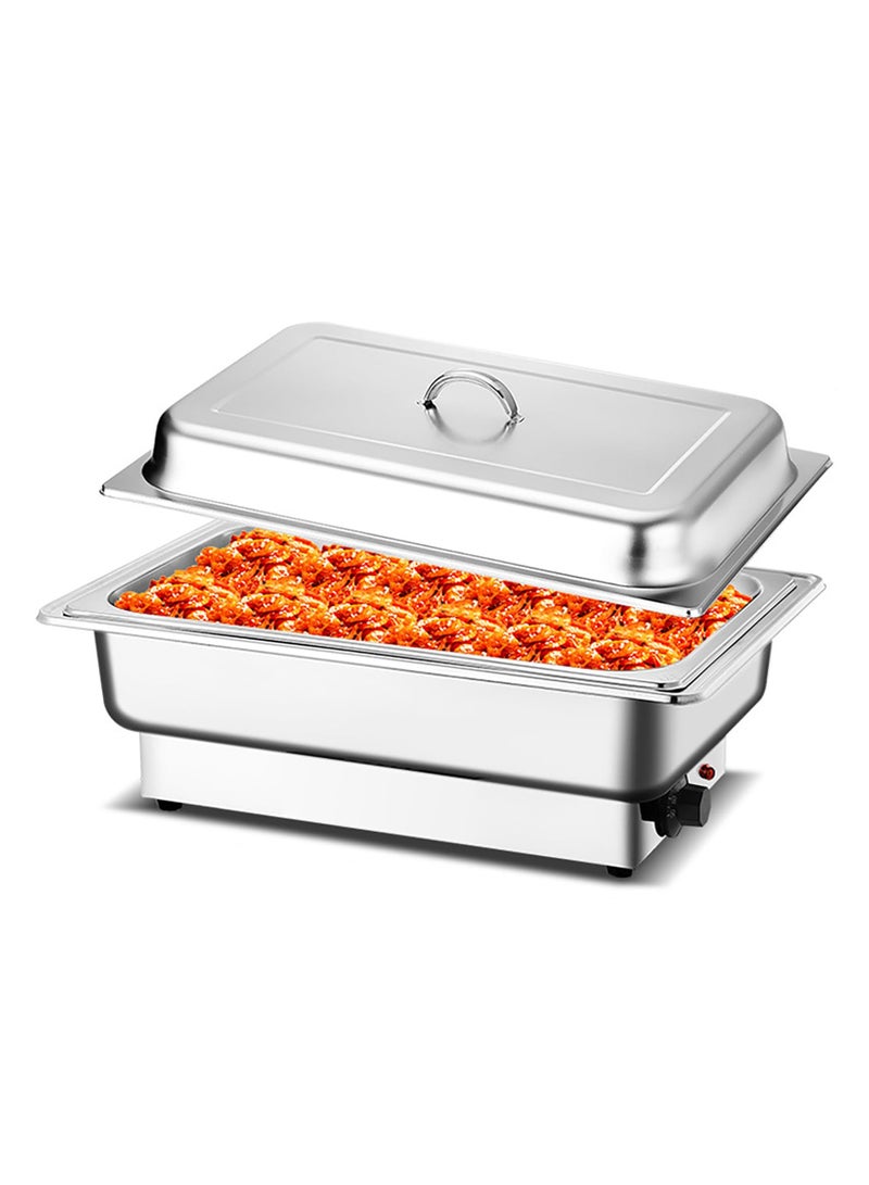 XiuWoo Electric Heating Buffet Stove, Portable Stainless Steel Self-Service Breakfast Stove Insulated Pot with Lid, Electric Heating Buffy Stove, Self-Service Holding Stove Breakfast Hob  - Image 1