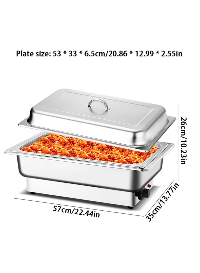 XiuWoo Electric Heating Buffet Stove, Portable Stainless Steel Self-Service Breakfast Stove Insulated Pot with Lid, Electric Heating Buffy Stove, Self-Service Holding Stove Breakfast Hob  - Image 2
