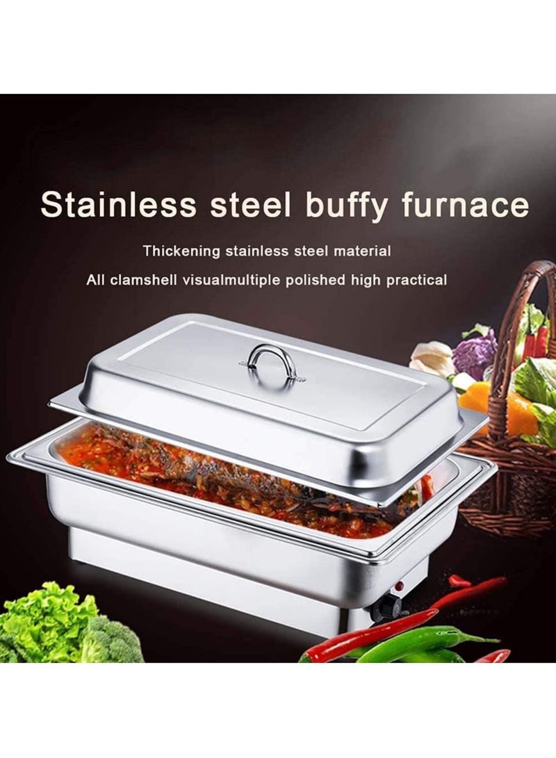 XiuWoo Electric Heating Buffet Stove, Portable Stainless Steel Self-Service Breakfast Stove Insulated Pot with Lid, Electric Heating Buffy Stove, Self-Service Holding Stove Breakfast Hob  - Image 4