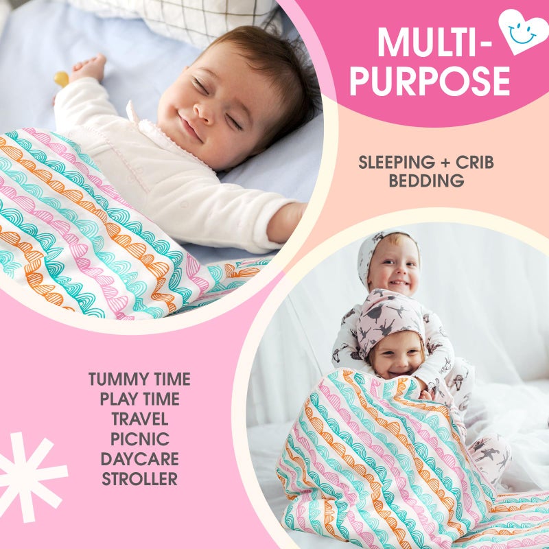 mee mee Mee Mee 2-in-1 Super Soft Baby Blanket & Wrapper | Cozy 3 Layer Blanket with Comfortable Muslin & Fleece (Assorted) for 0-2 Years (100X120 CM) - Image 5