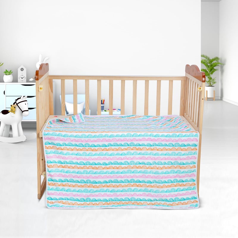 mee mee Mee Mee 2-in-1 Super Soft Baby Blanket & Wrapper | Cozy 3 Layer Blanket with Comfortable Muslin & Fleece (Assorted) for 0-2 Years (100X120 CM) - Image 2