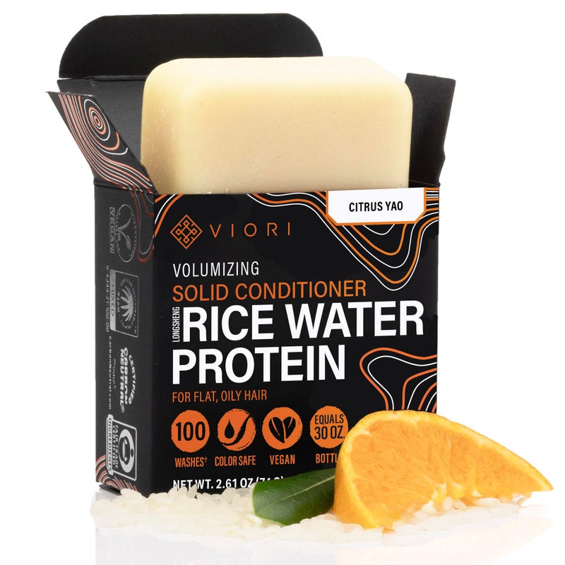 Viori Citrus Yao Conditioner Bar Made with Rice Water  Handcrafted All Natural Organic Conditioner