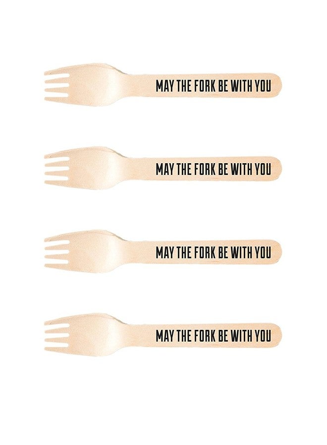 Perfect Stix - May Fork -20ct -Sucre Shop May fork-20 Wooden Cutlery forks with Print (Pack of 20)