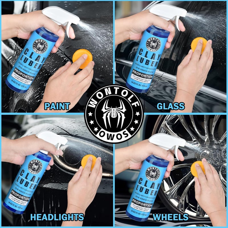 Wontolf Premium Grade Car Clay Bar Auto Detailing Kit, Clay Luber, Butter Wet Wax, Car Wash Soap - Complete Clay System Car Washing Detailing Kit- Maximum Gloss & Unsurpassed Slickness(9 Items) - Image 4