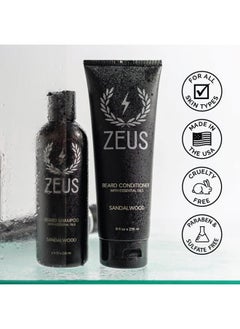 Zeus Beard Wash & Beard Conditioner Set with Green Tea for Men, Soften, Hydrates & Moisturizes - MADE IN USA (Verbena Lime)  - Image 5