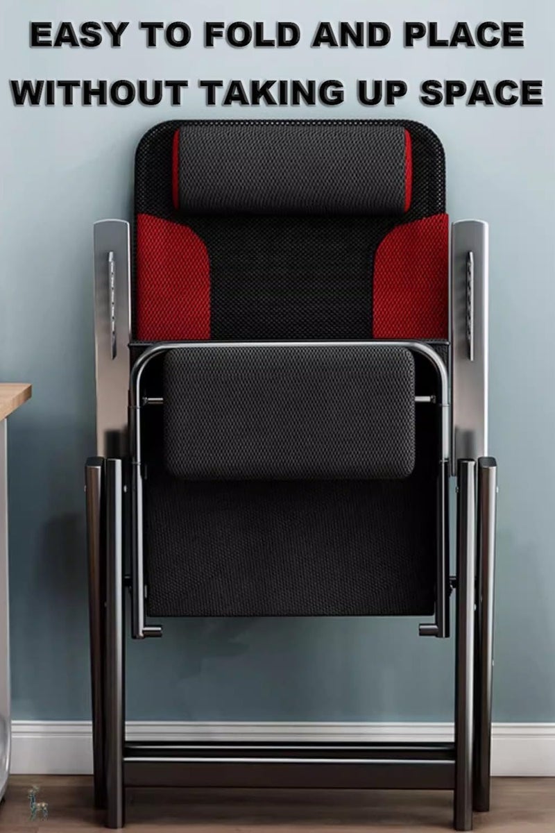 Harmony Homes Harmony Home Adjustable Zero Gravity Recliner Chair with Padded Headrest & Lumbar Pillow – Foldable Patio Lounger for Outdoor & Indoor Use – Red & Black - Image 2