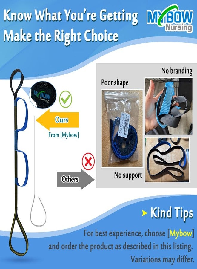 Mybow Leg Lifter Strap Medical Foot Lift After Surgery for Knee Hip Replacement Recovery Kit Mobility Aids Physical Therapy Leg Pull Strap Rigid Loop Foot Lifter Thigh Portable Leg Lifting Strap - 37" Long - Image 2