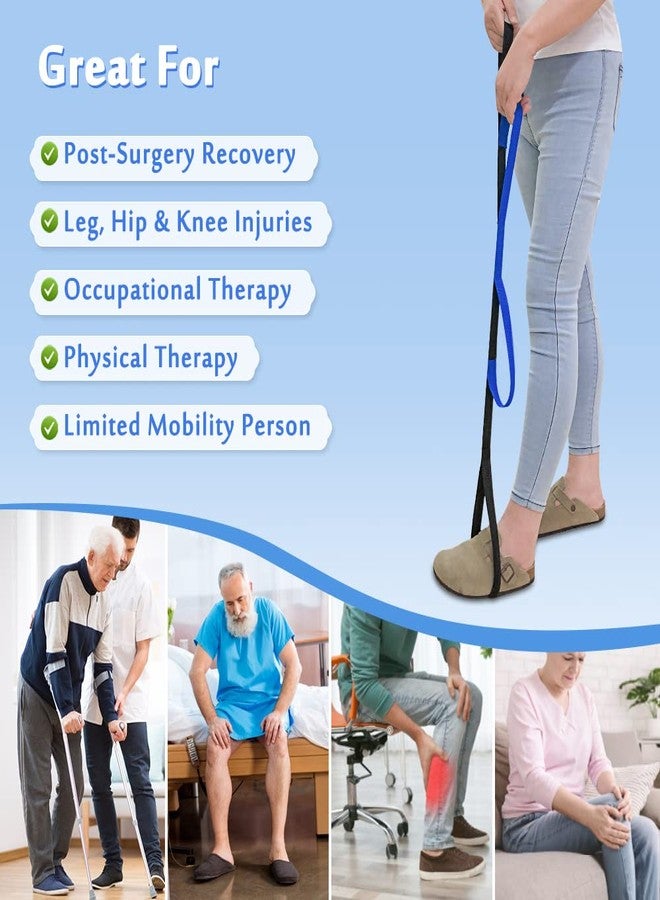 Mybow Leg Lifter Strap Medical Foot Lift After Surgery for Knee Hip Replacement Recovery Kit Mobility Aids Physical Therapy Leg Pull Strap Rigid Loop Foot Lifter Thigh Portable Leg Lifting Strap - 37" Long - Image 5