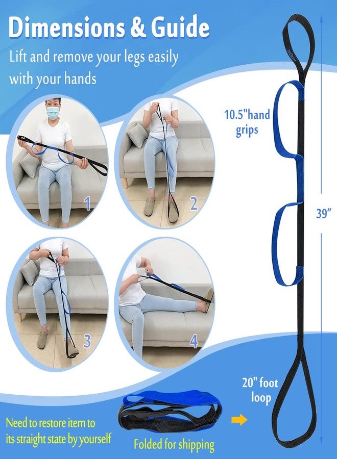 Mybow Leg Lifter Strap Medical Foot Lift After Surgery for Knee Hip Replacement Recovery Kit Mobility Aids Physical Therapy Leg Pull Strap Rigid Loop Foot Lifter Thigh Portable Leg Lifting Strap - 37" Long - Image 4