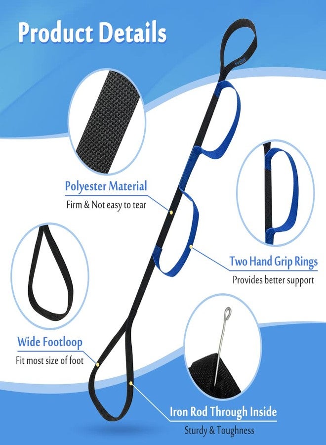 Mybow Leg Lifter Strap Medical Foot Lift After Surgery for Knee Hip Replacement Recovery Kit Mobility Aids Physical Therapy Leg Pull Strap Rigid Loop Foot Lifter Thigh Portable Leg Lifting Strap - 37" Long - Image 3