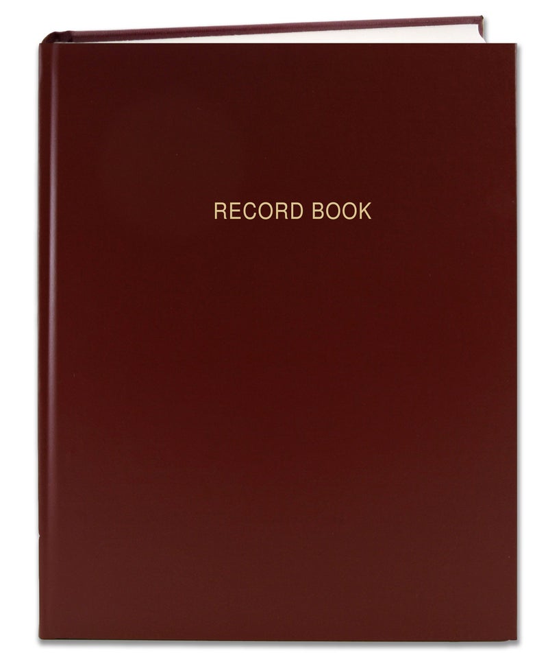 BookFactory Burgundy Record Book/Record Notebook - 96 Pages 8'' x 10'' Burgundy Cover Section Sewn Hardbound (Made in USA)