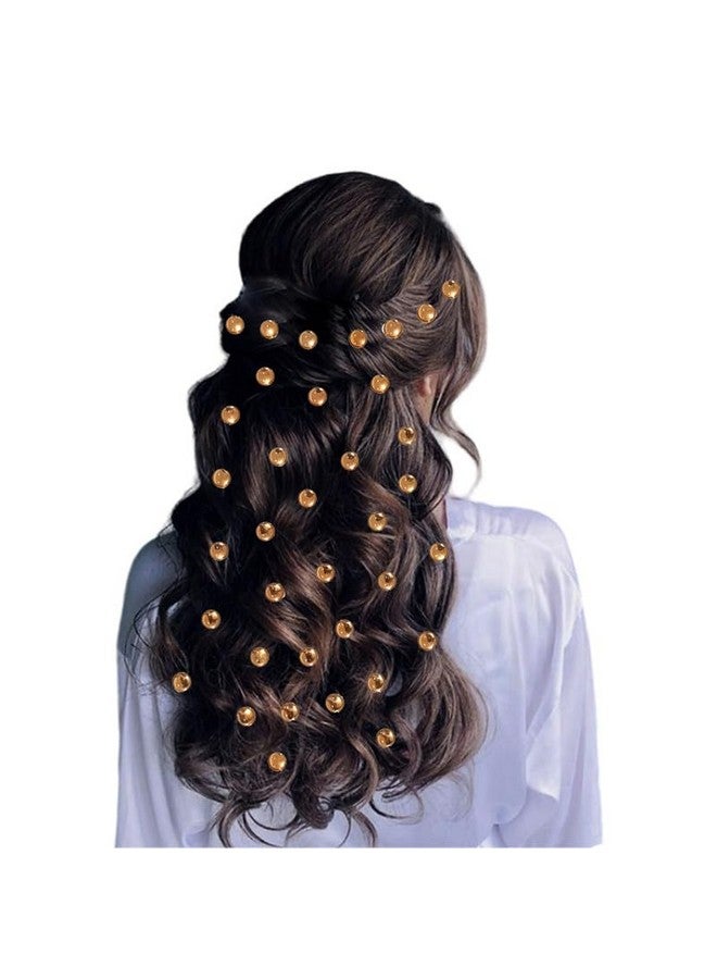 Ansh Elegant Round Hair Stickers: Easy Application, 36 Pieces, Versatile Design for All Hair Types, Adds Glamour, Ideal for Any Occasion, Lightweight and Comfortable_2851_Golden - Image 1