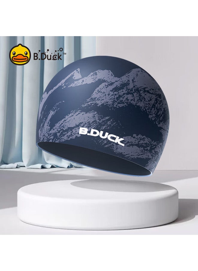 B.duck Silicone Swim Cap For Men, Waterproof Ear Protection, Non-binding, Suitable For Long Hair, Comfortable, Large Head Cirference, Swimming Equipment - Image 1