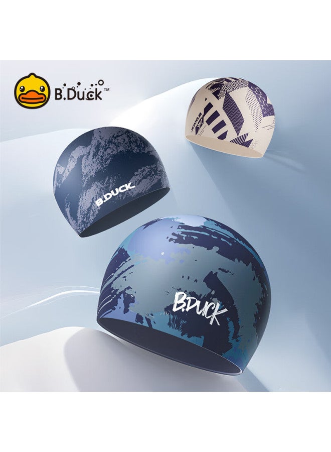 B.duck Silicone Swim Cap For Men, Waterproof Ear Protection, Non-binding, Suitable For Long Hair, Comfortable, Large Head Cirference, Swimming Equipment - Image 2