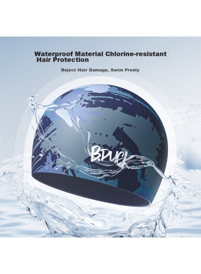 B.duck Silicone Swim Cap For Men, Waterproof Ear Protection, Non-binding, Suitable For Long Hair, Comfortable, Large Head Cirference, Swimming Equipment - Image 3