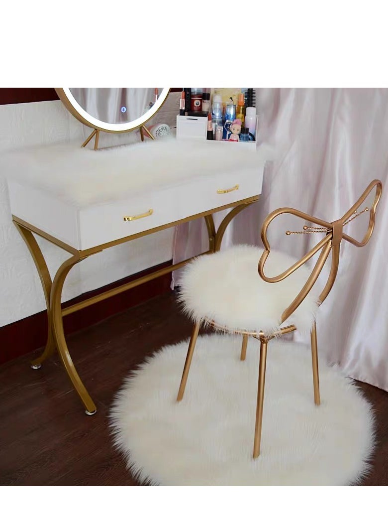 Generic - FFD Golden Vanity Chair Makeup Stool Nordic Dressing Table Chair Butterfly Chair Dressing Table Stools Makeup Vanity Stool Makeup Chair Vanity Makeup Chair For Home Living Room Bathroom Decor - Image 1