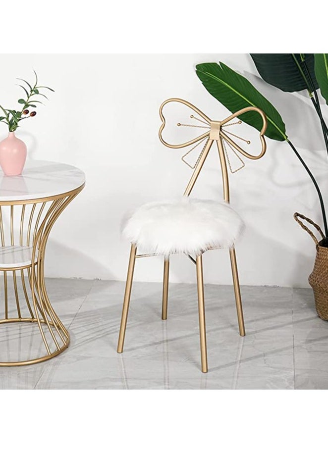 Generic - FFD Golden Vanity Chair Makeup Stool Nordic Dressing Table Chair Butterfly Chair Dressing Table Stools Makeup Vanity Stool Makeup Chair Vanity Makeup Chair For Home Living Room Bathroom Decor - Image 1