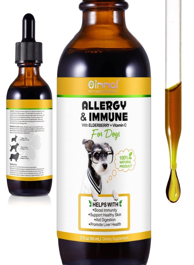 Uruses Allergy Relief Drops for Dogs, Dog Immune Support Supplement with Elderberry & Vitamin C, Liver Health Support，Herbal Drops for All Breeds & Sizes, Bacon Flavor, 2 Fl oz/60ml - Image 1