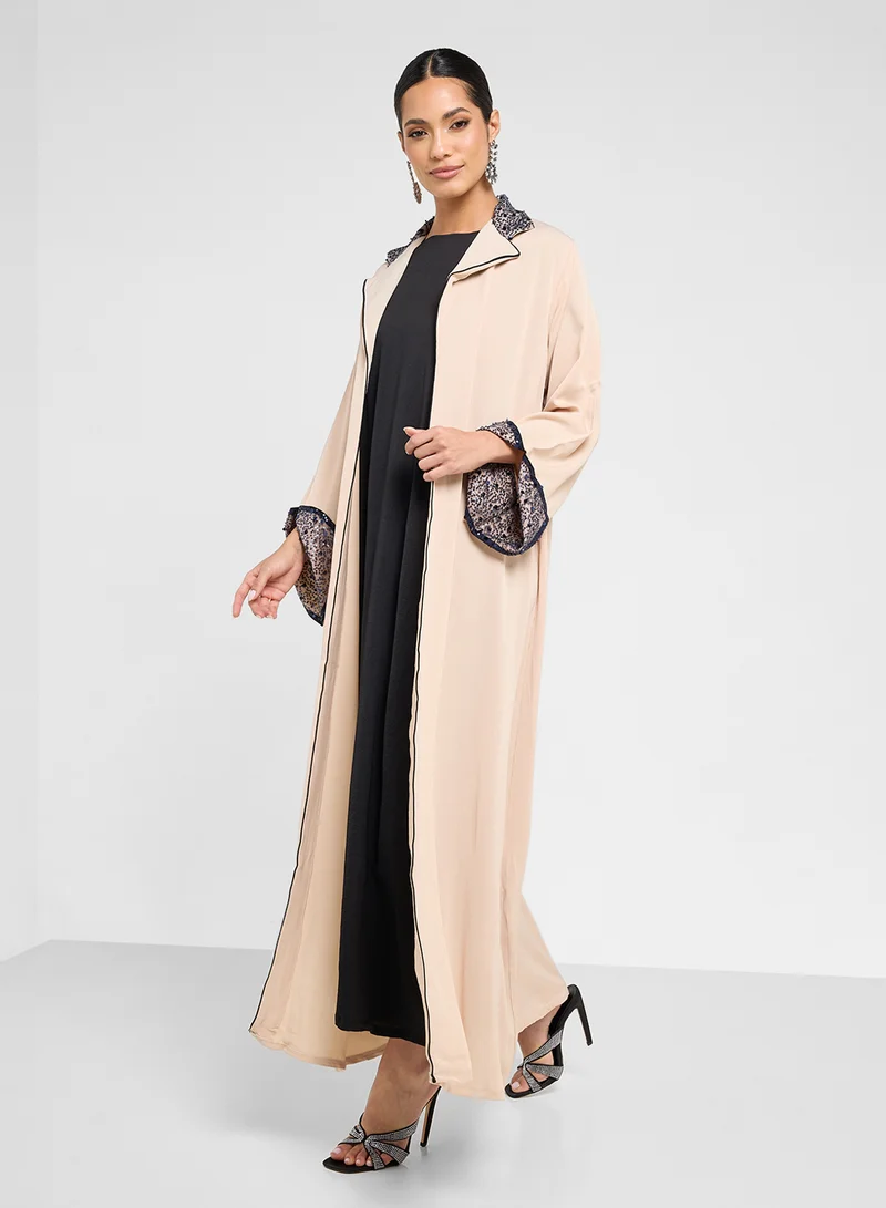 hayas closet Flared Sleeve Abaya with Sheila