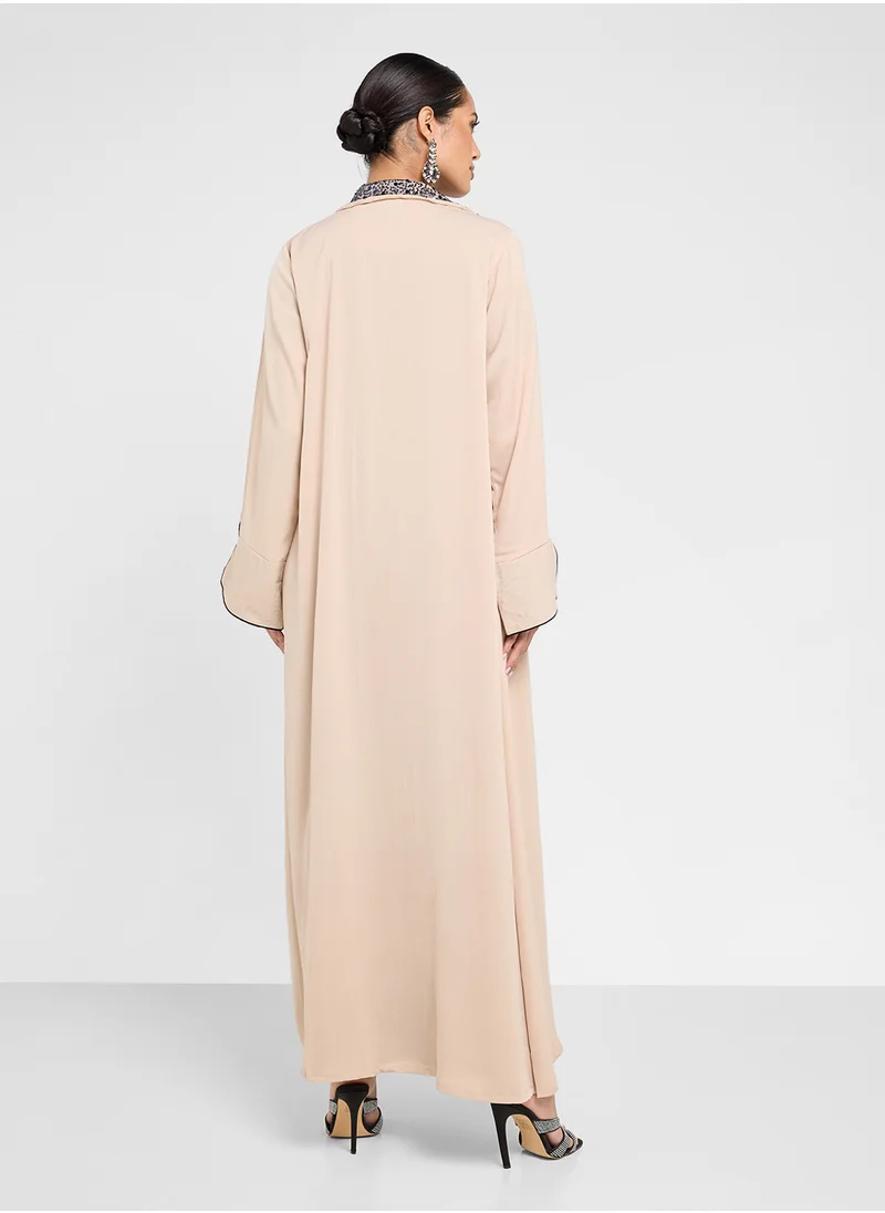 هيا كلوزيت Flared Sleeve Abaya with Sheila