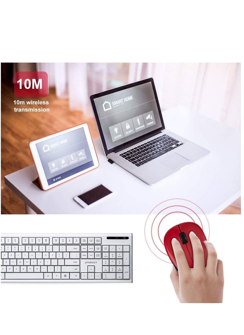 Enet Wireless Mouse 2.4Ghz Comfortable Click Mouse with USB Receiver 1600DPI High Precise Portable Mouse 10m Working Range for Laptop Chromebook MacBook Notebook PC  - Image 5