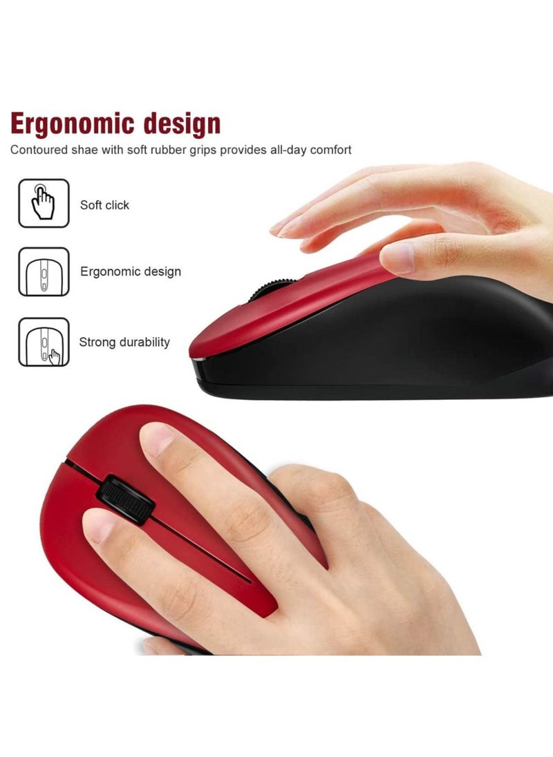 Enet Wireless Mouse 2.4Ghz Comfortable Click Mouse with USB Receiver 1600DPI High Precise Portable Mouse 10m Working Range for Laptop Chromebook MacBook Notebook PC  - Image 3