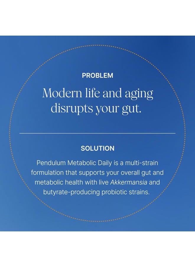 Pendulum ميتابوليك ديلي - بروبيوتيك متعدد السلالات مع أكيرمانسيا موشينيفيلا لدعم الأيض والحفاظ على مستويات الطاقة - للنساء والرجال - 30 كبسولة (عبوة واحدة) - Image 3