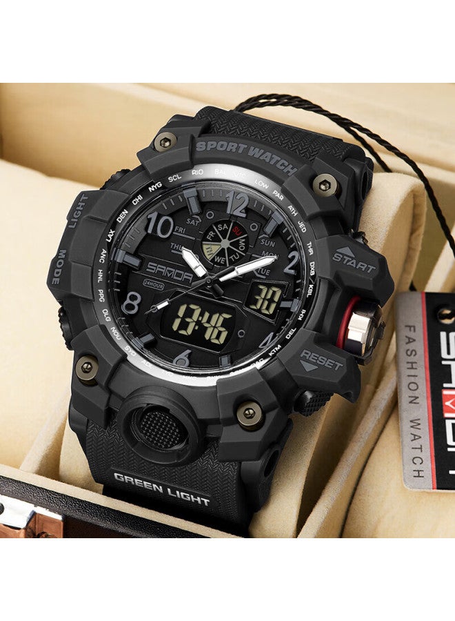 Sanda Student Watch For Men, Sports Waterproof Luminous Multi-functional Electronic Watch For Middle School, High School Students And Military Enlistment - Image 1