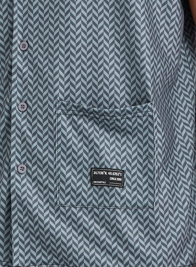 ستايلي طقم بيجامة قصير بأكمام قصيرة مطبوعة - Image 3