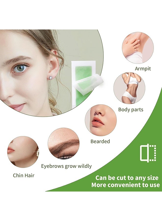 OUHOE Facial Wax Strips - Double Sides Facial Body Wax Strips, Waxing Kit with 40 Face Wax Strips and 6 Calming Oil Wipes - Image 2