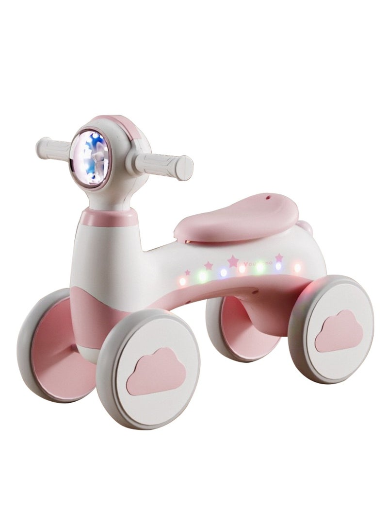 Sharpdo Children's Balance Bike, 4-Wheel Balance Bike for Boys and Girls 1-6 Years Toddler and Baby, Ride on Toys with Light and Music Indoor Outdoor Fun - Image 1