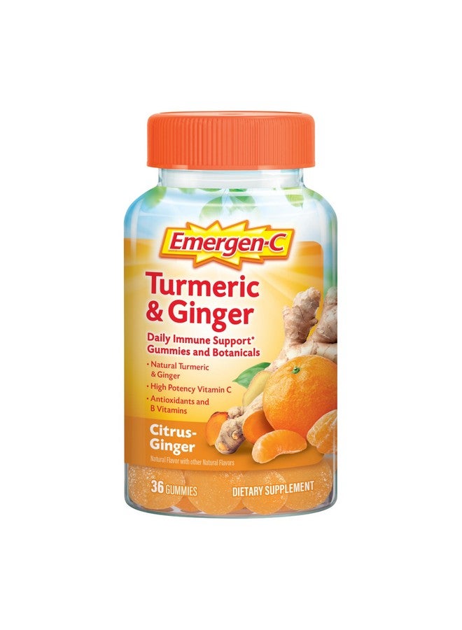 Emergen-C Emergen-C Citrus-Ginger Gummies, Turmeric and Ginger, Immune Support Natural Flavors With High Potency Vitamin C, 36 Count - Image 1