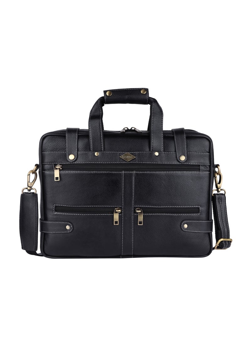 LAVERI LEATHER Laveri Genuine Leather Office And Travel Document Laptop bag Style 422  - Image 1