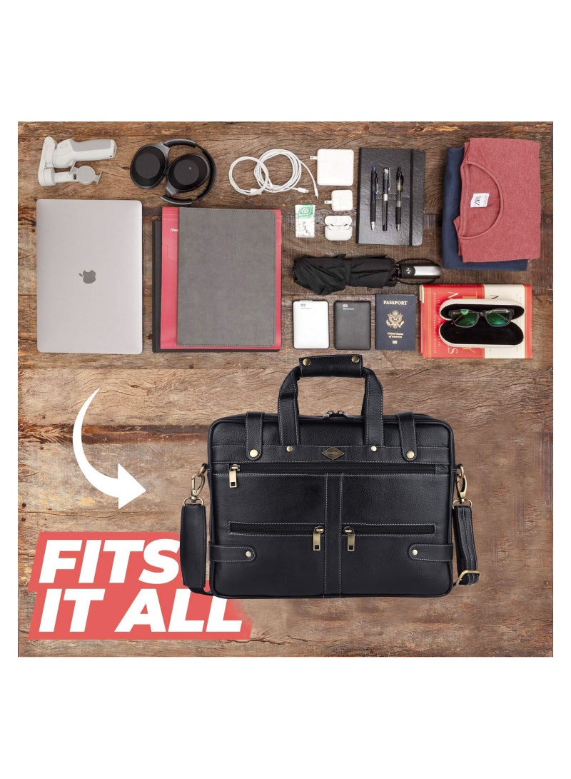 Laveri Genuine Leather Office And Travel Document Laptop bag Style 422