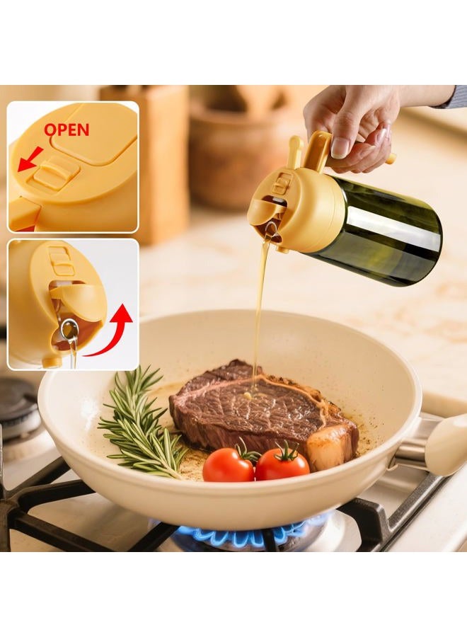 SWEET VIEW Olive Oil Dispenser and Oil Sprayer - 470ml Glass Lightproof Oil Pourer for Kitchen, Air Fryer, Cooking, Salad and BBQ - Image 4